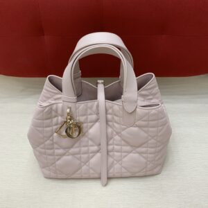 디올 (OC) 새들백 버킷백 미디움 소가죽 퀼팅 핑크 2821