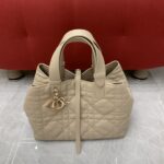 디올 (OC) 새들백 버킷백 중형 소가죽 그레이 브라운 2821