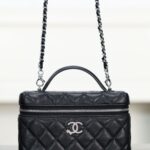 샤넬 (팬더) 25B 스타 다이아몬드 LP 박스백 블랙 실버