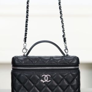 샤넬 (팬더) 25B 스타 다이아몬드 LP 박스백 블랙 실버