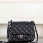 샤넬 (팬더) 클래식 플랩 미니 블랙 실버