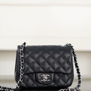 샤넬 (팬더) 클래식 플랩 미니 블랙 실버