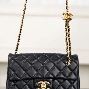 샤넬 (팬더) 25B 더블 C 체인 CF 미니 블랙 양가죽