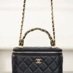 샤넬 (팬더) 25B VANITY 시리즈 화장盒 블랙 골드