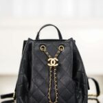 샤넬 (팬더) 25B 시리즈 더블 백 중형 블랙 골드