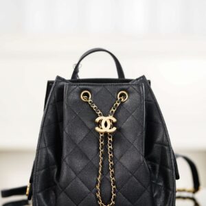 샤넬 (팬더) 25B 시리즈 더블 백 중형 블랙 골드