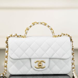 샤넬 (팬더) 25B 더블 C 핸들 CF 미니 화이트 골드