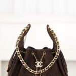 샤넬 (팬더) 25k 호보 추리닝 물통백 소가죽 갈색