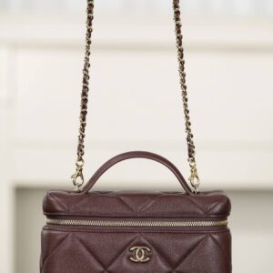 샤넬 (팬더) 25k 대리형 소가죽 LP 박스백 초콜릿 브라운