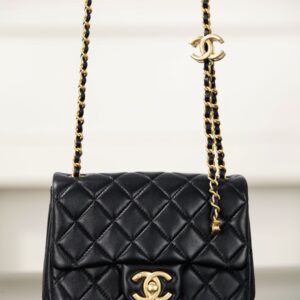 샤넬 (팬더) 25B 더블 C 체인 미니 블랙 양가죽