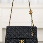 샤넬 (팬더) 25B 더블 C 체인 CF 블랙 골드 대형