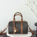 셀린느 (블랙프라임) 셀린느 25 보스턴백 토트백 레더 빈티지 패턴 브라운 121323