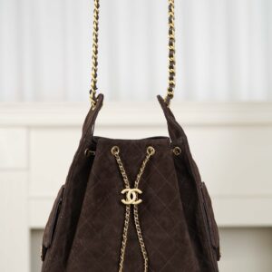 샤넬 (팬더) 25k 브라운 스웨이드 호보 추리닝 물통백 대형