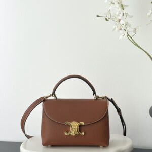 셀린느 (블랙프라임) 틴 니노 숄더백 가죽 블랙프라임 브라운 118112