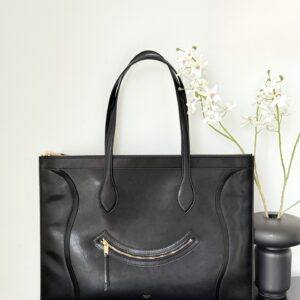 셀린느 (블랙프라임) 블랙 리저브 오버사이즈 웃는 얼굴 가방 토트백 레더 웃는 얼굴 블랙 123963