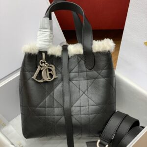 디올 (OC) 디올레버 토트백 가죽 크랙 화이트 그레이 블랙 2835