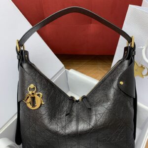 디올 (OC) 디올 보야주 중형 블랙 주름 소가죽 백 Medium Bag 중형 Calfskin 주름 블랙 2845