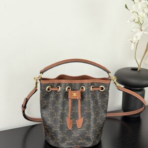 셀린느 (블랙프라임) 클라라 미니 버킷백 Mini 레더 블랙프라임 그레이 121673