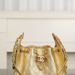 샤넬 (팬더) 미니 25백 캐비어 가죽 골드