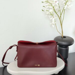 셀린느 (블랙프라임) 트리오 플랩 미니 백 소가죽 버건디 10P862