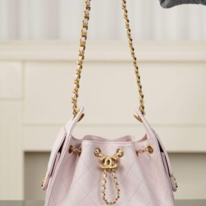 샤넬 (팬더) 25백 미니 캐비어 가죽 핑크