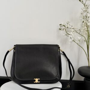 셀린느 (블랙프라임) 블랙 소프트 트리옴프 베사크 가방 레더 블랙 123632