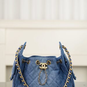 샤넬 (팬더) 25백 미니 청색 데님 백