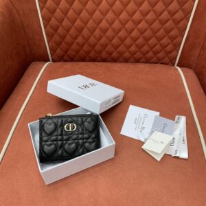 디올 (OC) 카로 지갑 가죽 하트 퀼팅 블랙 4208