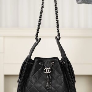 샤넬 (팬더) 26c 신款 25백 블랙 엔틱 실버 캐비어 가죽 미니