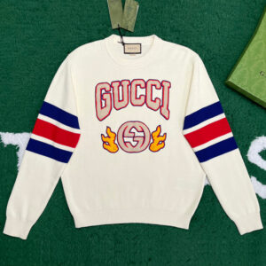 구찌 [ 잔디집 ] 24SS 점퍼 스웨터 GG레터링 엠브로이더리 자수