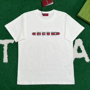 구찌 [잔디집] 24FW 프린트 코튼 저지 반팔 티셔츠 화이트