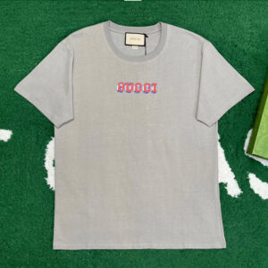 구찌 [잔디집] 레트로 프린트 위드 반팔 티셔츠 라이트 그레이