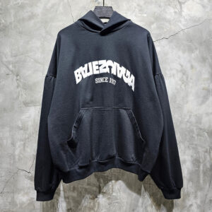 발렌시아가 [ ONE공장 ] 23FW 후드 티셔츠 백 플립 라운드 블랙