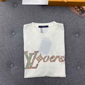 루이비통 [TJ공장] LV러버스 비즈 시퀸 레귤러핏 반팔 티셔츠 오가닉 코튼 시그니처
