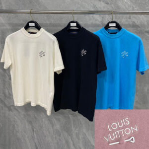 루이비통 [ 잔디집 ] 엠브로이더드 시그니처 쇼트 슬리브 코튼 니트 반팔 “4COLOR”