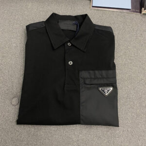 프라다 [TJ공장] 리나일론 스트레치 코튼 폴로 반팔 셔츠 디테일