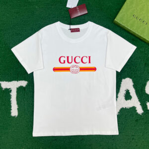 구찌 [ 잔디집 ] 프리폴컬렉션 티셔츠 웹 프린트 저지 코튼 화이트