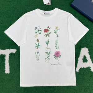 디올 [ 잔디집 ] 플라워 프린팅 반팔 티셔츠 화이트