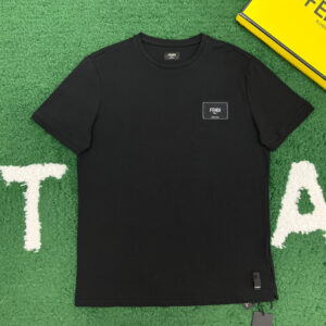 펜디 [ 잔디집 ]  자카드 라벨 레귤러 핏 코튼 저지 반팔 티셔츠 “2COLOR”