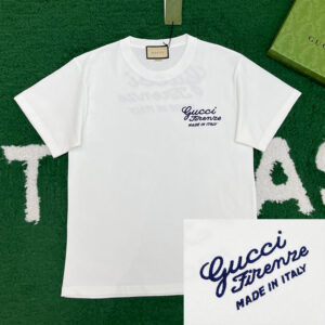 구찌 [ 잔디집 ] 엠브로이더리 코튼 저지 반팔 티셔츠 화이트