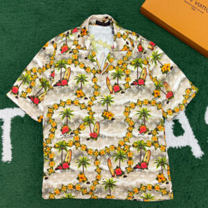 루이비통 [ 잔디집 ] 모노그램 프린트 샌드 비치 쇼트 슬리브 셔츠