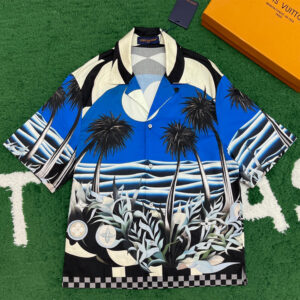 루이비통 [ 잔디집 ] 다미에 퍼시픽 코튼 프린티드 쇼트 슬리브 셔츠