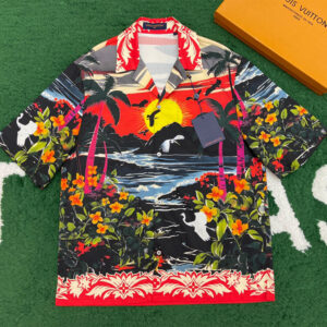 루이비통 [ 잔디집 ] 모노그램 선셋 프린티드 코튼 쇼트 슬리브 셔츠