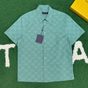 루이비통 [ 잔디집 ] 다미에 프린티드 코튼 쇼트 슬리브 셔츠 모노그램
