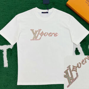 루이비통 [ 잔디집 ] LV 러버스 엠브로이더드 쇼트 슬리브드 반팔 티셔츠 비즈