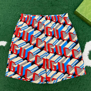 구찌 [ 잔디집 ]  3D 프린트 멀티컬러 픽셀 숏 팬츠