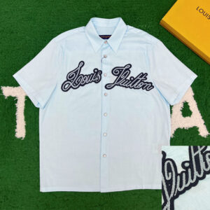 루이비통 [ 잔디집 ]  쇼트 슬리브 코튼 비즈 패치 엠브로이더드 셔츠