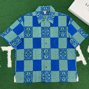 로에베 [ 잔디집 ] 테리 코튼 자카드 쇼트 슬리브 셔츠