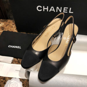 샤넬 블랙 고트스킨 그로그랭 슬링백 플랫 슈즈 “34SIZE – 41SIZE”