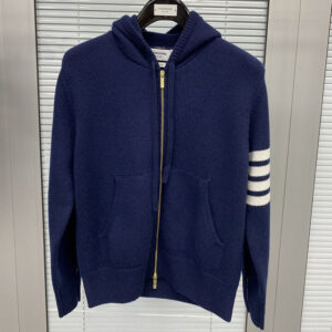 톰브라운 【터보】 사선완장 4-Bar 울 니트 후드 집업（TJ공장）